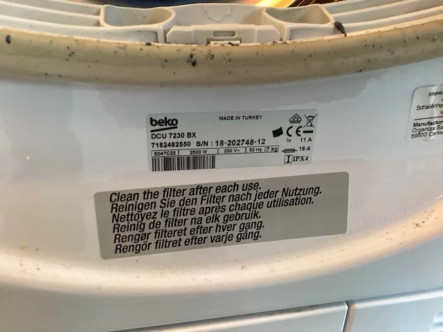 Beko droger 2310025004, dcu7230bx wasmachine (2x) - afbeelding 6 van  10