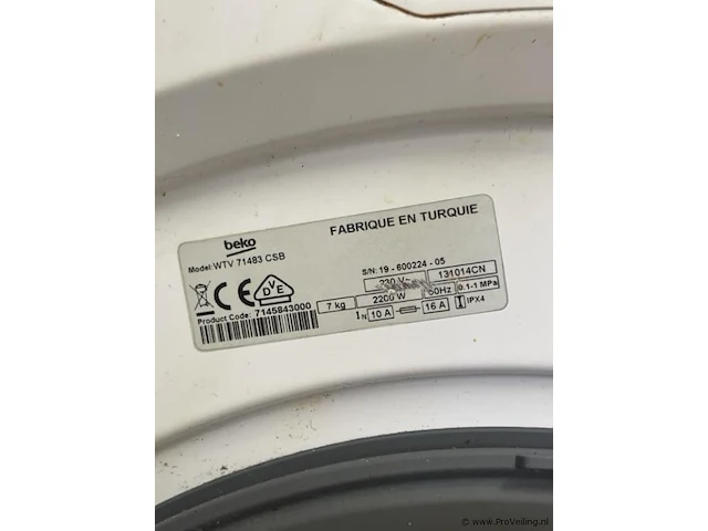 Beko wasmachine model wtv71483csb - afbeelding 4 van  4