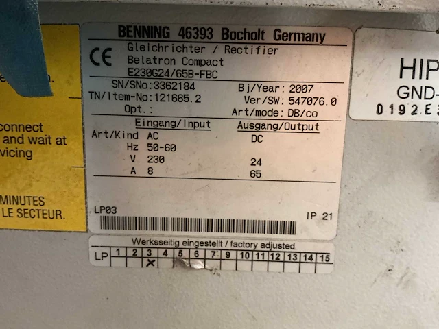 Belatron - 24v 65a - battery chargers - 2007 - afbeelding 2 van  2