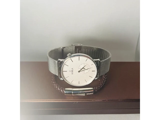 Belgisch juweliershorloge - sharkmesh milanese model - afbeelding 5 van  5