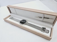 Belgisch juweliershorloge - sharkmesh milanese model - afbeelding 3 van  6