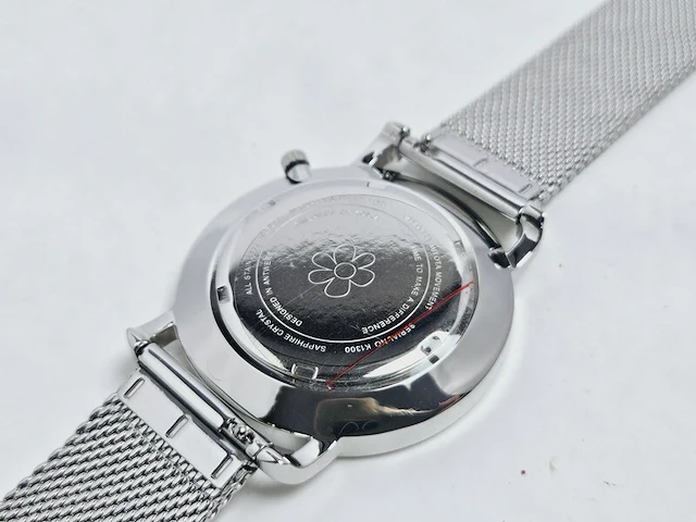 Belgisch juweliershorloge - sharkmesh milanese model - afbeelding 5 van  6