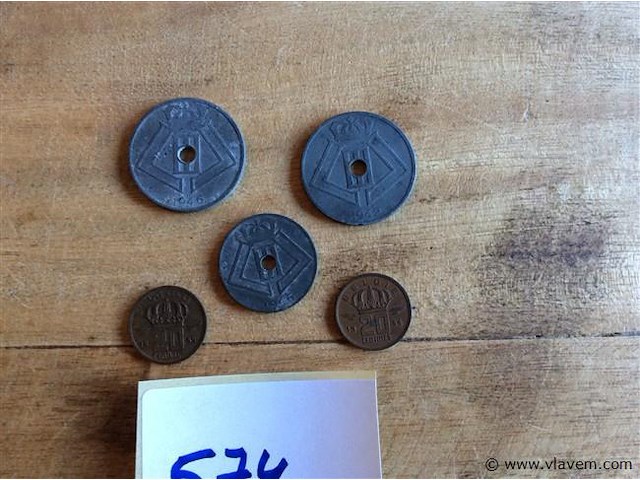 Belgische munt 10 centiem - 25 centiem 1942+ - afbeelding 1 van  2