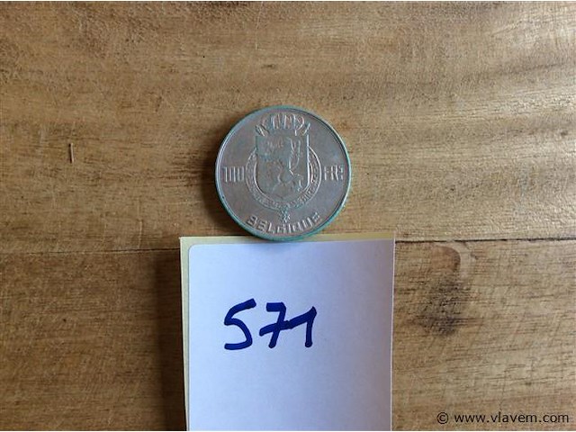 Belgische munt 100fr 1948 - afbeelding 2 van  2