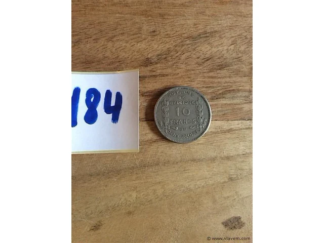 Belgische munt 10fr 1830 -1930 - afbeelding 2 van  2