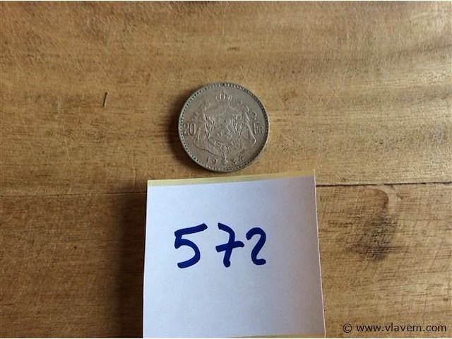 Belgische munt 20fr 1934 - afbeelding 2 van  2