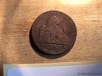 Belgische munt 2cent 1863 - afbeelding 2 van  2