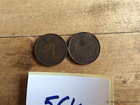 Belgische munt 2x2cent 1911 & 1912 - afbeelding 1 van  2