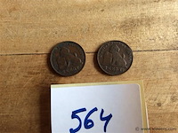 Belgische munt 2x2cent 1911 & 1912 - afbeelding 2 van  2