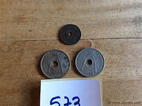 Belgische munt 5 centiem & 25 centiem 1905+ - afbeelding 1 van  2