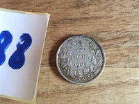Belgische munt leopold ii 2fr 1909 - afbeelding 2 van  2