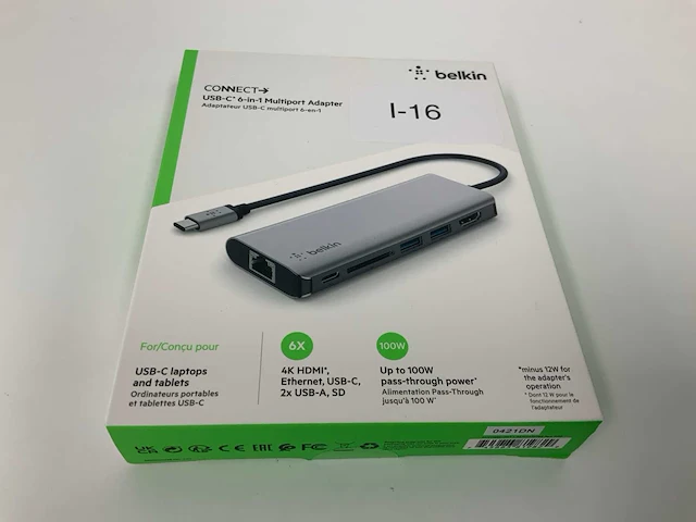 Belkin avc008btsgy - basisstation, usb-c-stekker, bus-voeding, 100w, totaal poorten 6 - afbeelding 1 van  2