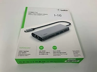 Belkin avc008btsgy - basisstation, usb-c-stekker, bus-voeding, 100w, totaal poorten 6 - afbeelding 1 van  2