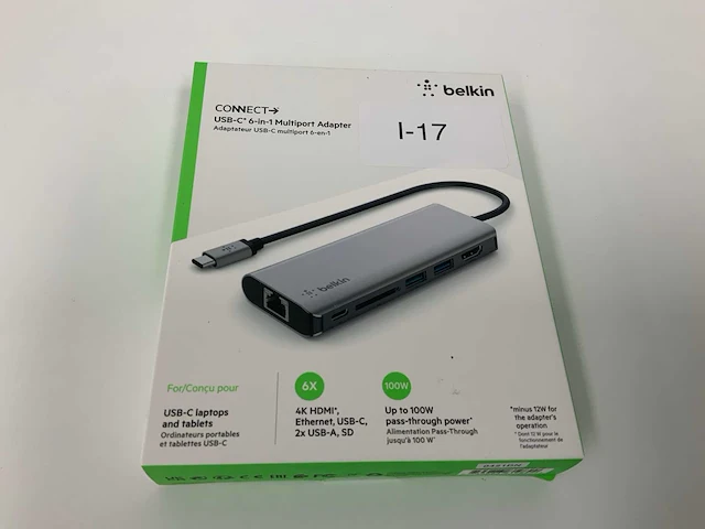 Belkin avc008btsgy - basisstation, usb-c-stekker, bus-voeding, 100w, totaal poorten 6 - afbeelding 1 van  2
