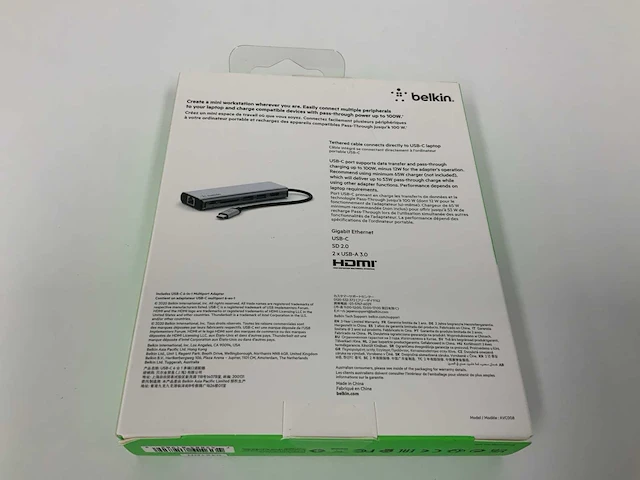 Belkin avc008btsgy - basisstation, usb-c-stekker, bus-voeding, 100w, totaal poorten 6 - afbeelding 2 van  2