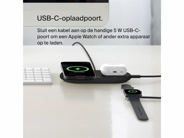Belkin draadloze oplader qi2 dubbele basis 15w zwart - afbeelding 3 van  5