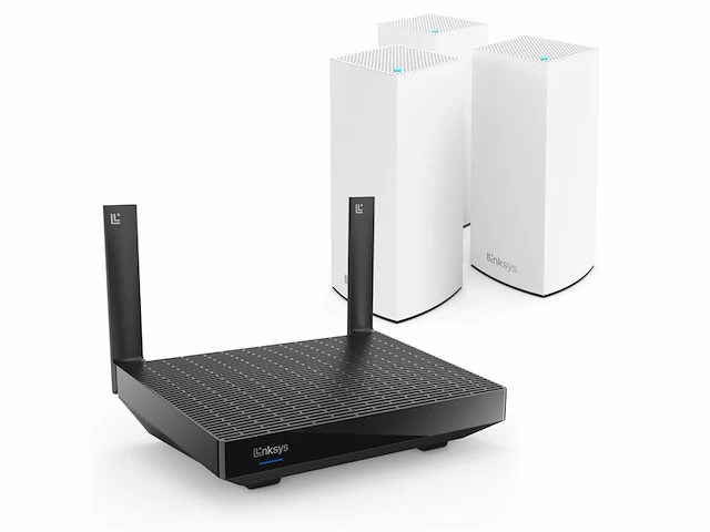 Belkin linksys blue label wifi system 6 mesh 1 router ax5400, 3 ax3000 nodes, voor online gaming - afbeelding 1 van  5