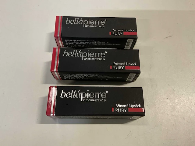 Bellapierre cosmetics mineral lipsticks ruby (3x) - afbeelding 2 van  4