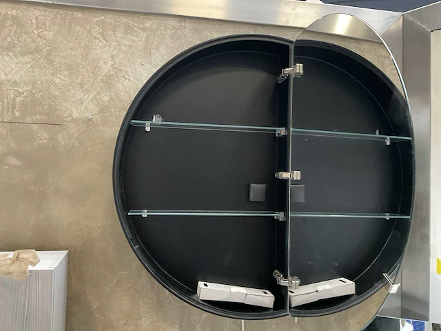 Ben ingiro ronde spiegelkast ø90cm zwart - afbeelding 4 van  5