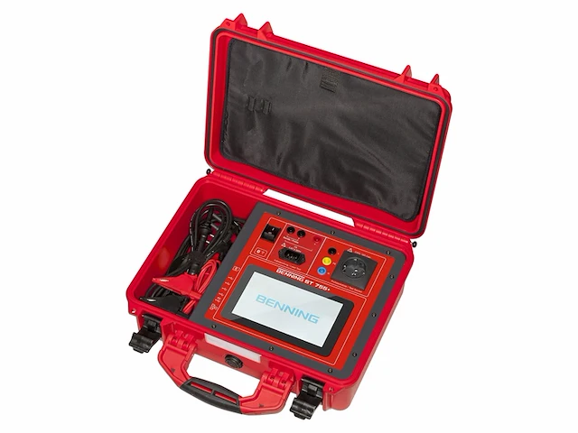 Benning st 755+ set apparaattester (voor het testen van elektrische apparaten/hulpmiddelen met beschermende koffer)rood - afbeelding 2 van  3