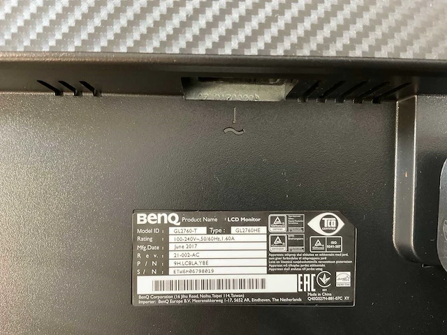 Benq (gl2760t) 27”, 1920x1080 (fhd) lcd monitor - afbeelding 6 van  6