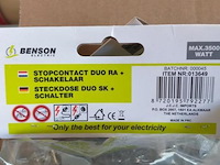 Benson - stopcontact duo ra + schakelaar - 10 x - afbeelding 3 van  3