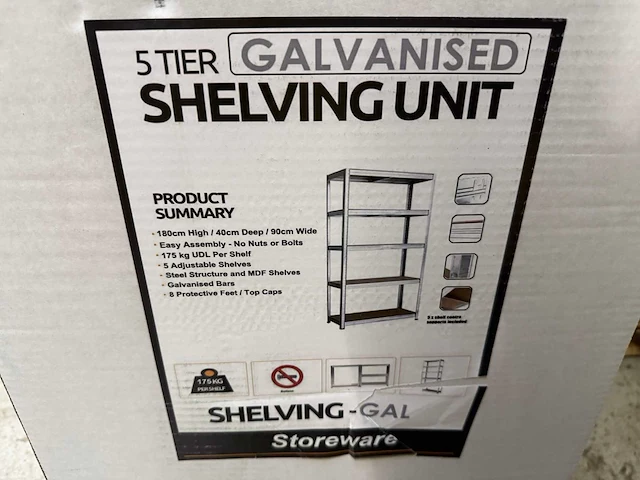 Benson grote stellingkast - robuust - verstelbare planken - 180x90x40 cm - 175 kg per plank - afbeelding 3 van  4