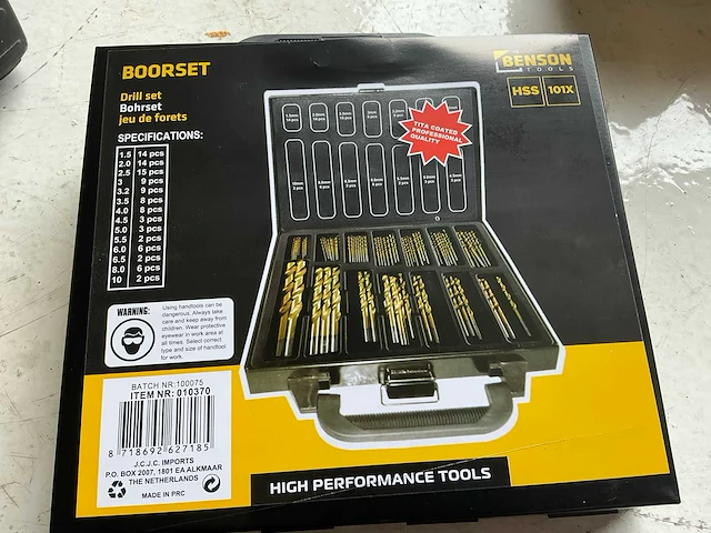 Benson titanium coated 101 stuks boorset - afbeelding 1 van  4