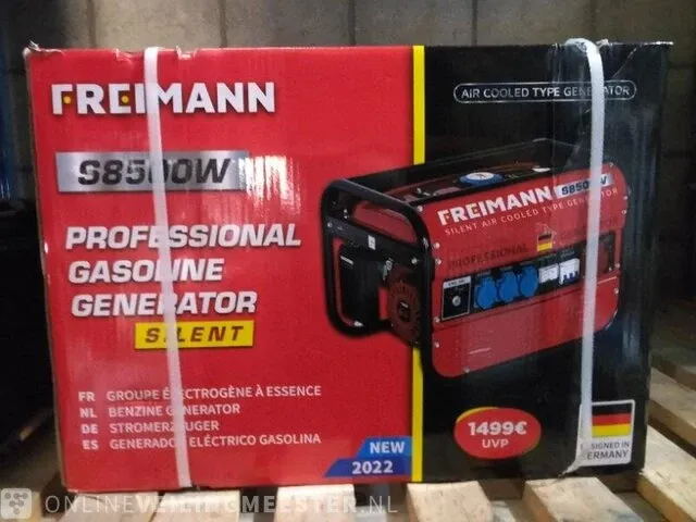 Benzine generator freimann, s8500w, rood/zwart - afbeelding 1 van  2