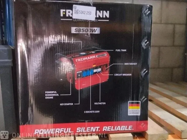 Benzine generator freimann, s8500w, rood/zwart - afbeelding 2 van  2