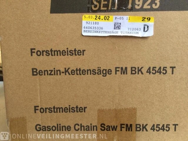 Benzine kettingzaag forstmeister, fm bk 4545 t, groen/zwart - afbeelding 3 van  3