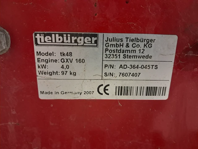 Benzine veegmachine, tielbürger, tk 48, 2007 - afbeelding 5 van  21