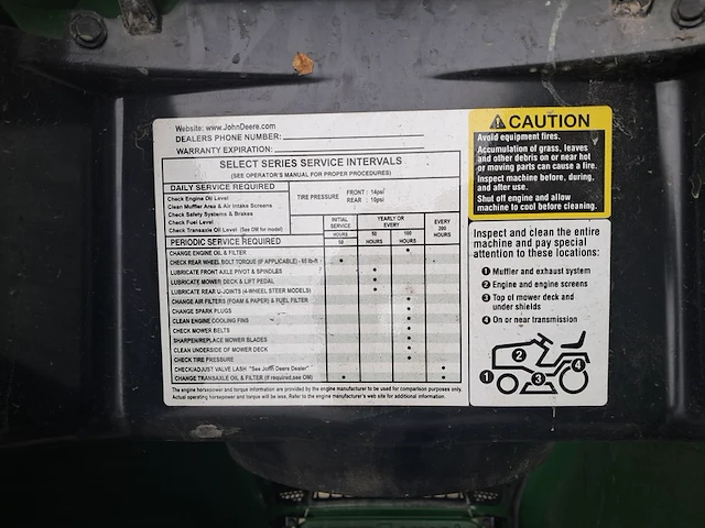Benzine zitmaaier met grasopvangbak, john deere, x350r - afbeelding 21 van  30