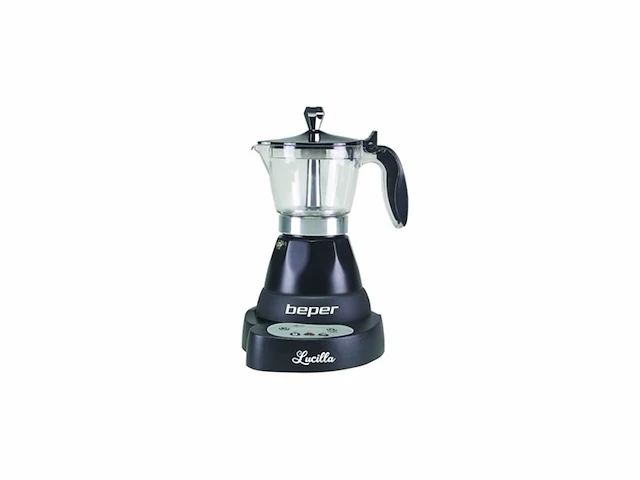 Beper bc.041n elektrische espressomachine 3 koffiekopjes zwart - afbeelding 1 van  4