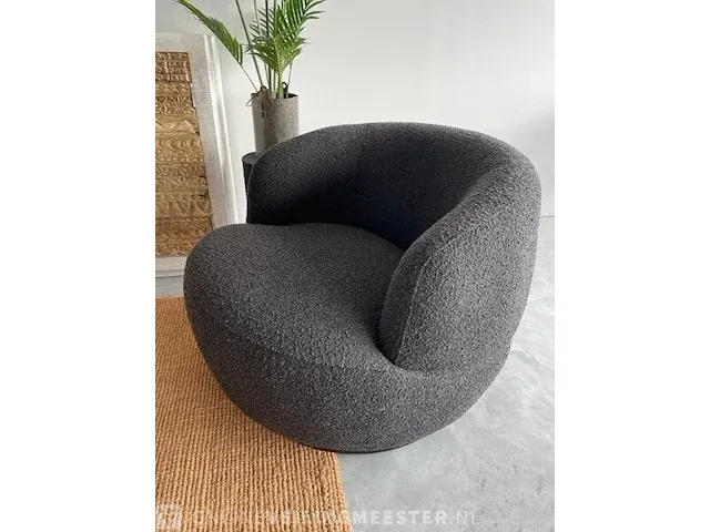 Bepurehome draaifauteuil in antraciet zwarte bouclé bepurehome, antraciet / zwart - afbeelding 3 van  10
