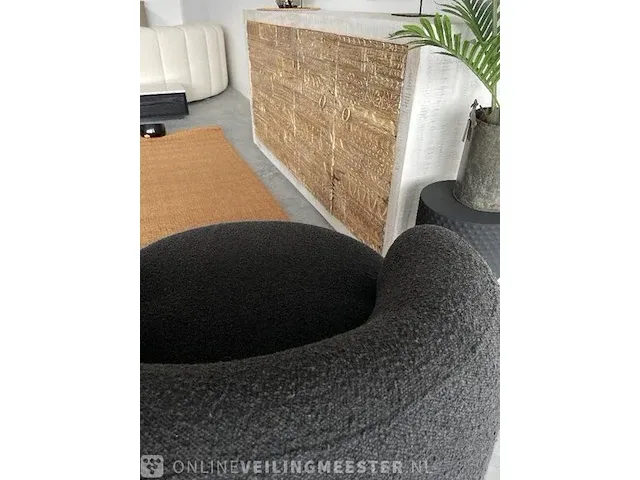Bepurehome draaifauteuil in antraciet zwarte bouclé bepurehome, antraciet / zwart - afbeelding 6 van  10