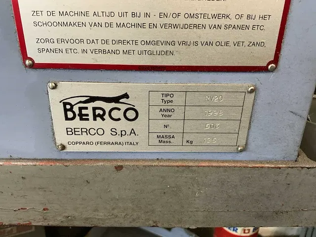 Berco - rv 20 - kleppenslijpmachine - 1998 - afbeelding 4 van  6