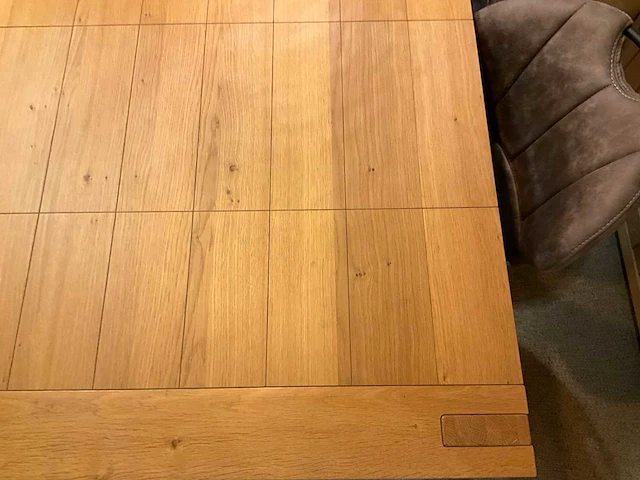 Berg eiken uitschuifbare eetkamertafel - afbeelding 9 van  11