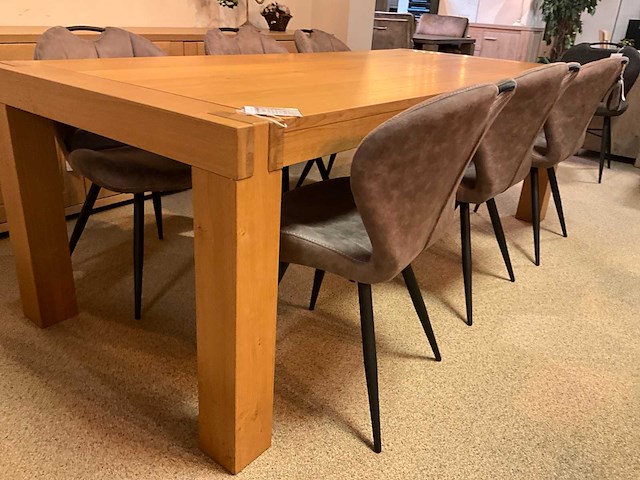 Berg eiken uitschuifbare eetkamertafel - afbeelding 3 van  11