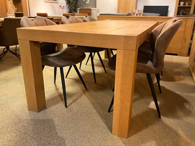Berg eiken uitschuifbare eetkamertafel - afbeelding 4 van  11