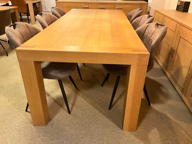 Berg eiken uitschuifbare eetkamertafel - afbeelding 6 van  11