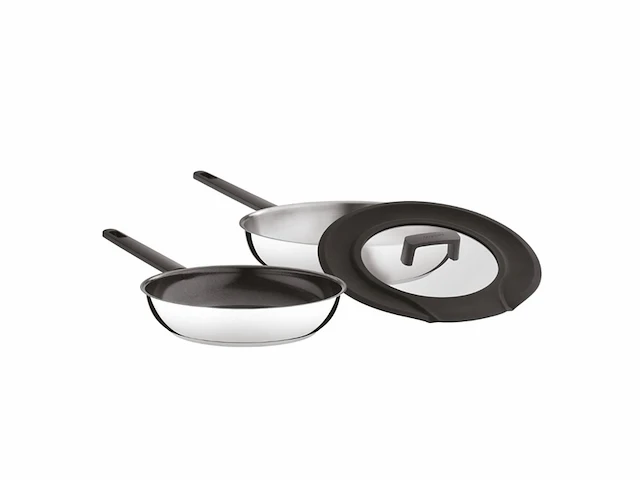Berghoff essentials 3-delige pannenset uqonic downdraft zwart pfasvrij - afbeelding 1 van  4