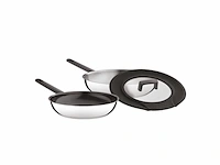 Berghoff essentials 3-delige pannenset uqonic downdraft zwart pfasvrij - afbeelding 1 van  4