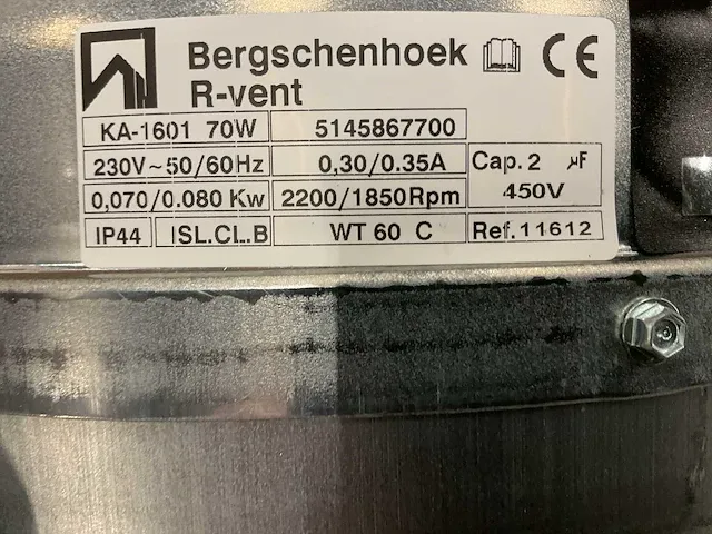 Bergschenhoek r-vent ka-1601 buizenventilator - afbeelding 6 van  6