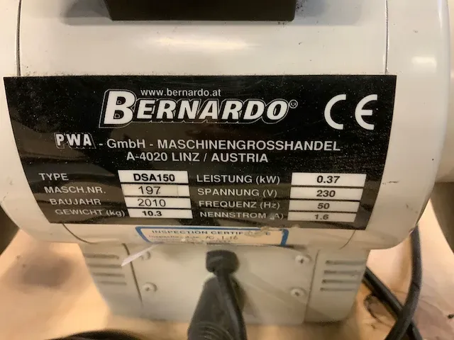 Bernardo dsa150 dubbele tafelslijpmachine - afbeelding 2 van  3