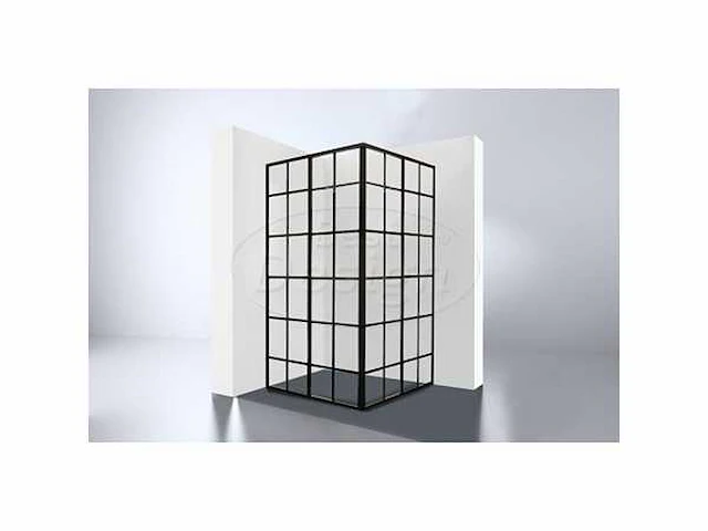 Best design black corner douchecabine hoekinstap 90 cm - afbeelding 1 van  4