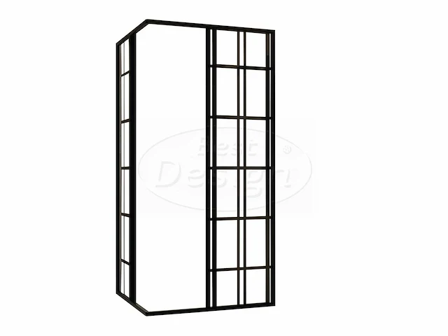 Best design black corner douchecabine hoekinstap 90 cm - afbeelding 2 van  4