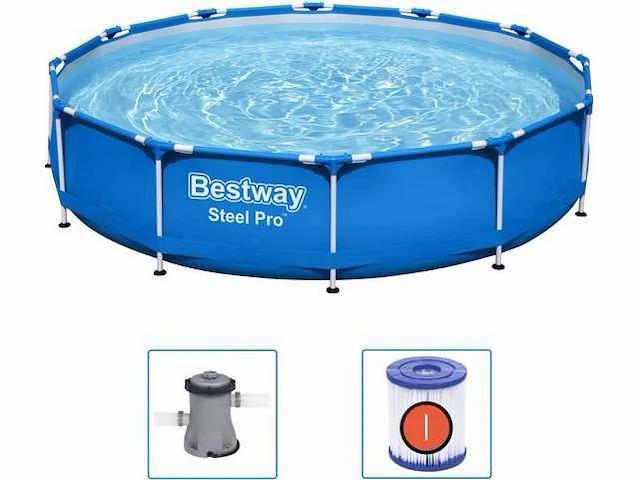 Bestway steel pro opzetzwembad met filter - afbeelding 1 van  4