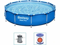 Bestway steel pro opzetzwembad met filter - afbeelding 1 van  4