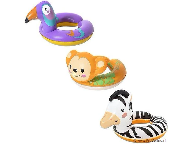 Bestway zwemring & zwembandjes kinderen - dieren safari - 3-6 jaar - opblaasbaar 45x51 cm - afbeelding 1 van  1